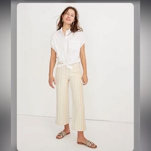 ▫️Madewell Emmett Wide-Leg Crop Pants in Stripe Sz 31